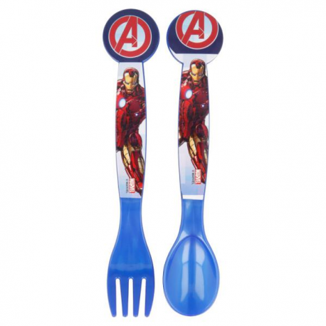 SET 2 PZ. POSATE AVENGERS in plastica riutilizzabile
