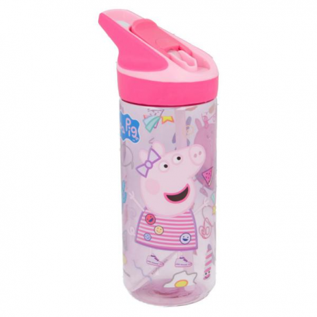 BORRACCIA PEPPA PIG TRITAN PREMIUM 620ml con sistema di apertura a pulsante