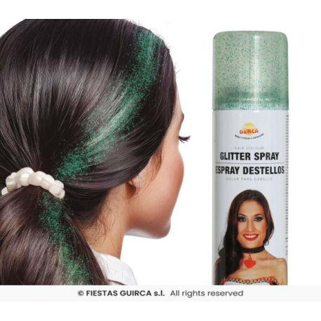 SPRAY GLITTER PER CAPELLI VERDE 125 ml