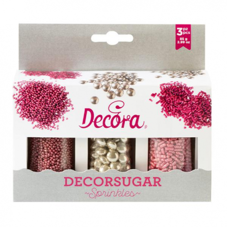 SET DECOR MIX ARGENTO E ROSA 85g