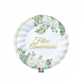 PIATTI FELICE ANNIVERSARIO \\"EUCALIPTO\\" ø 20cm PZ.6