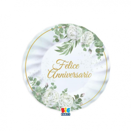 PIATTI FELICE ANNIVERSARIO \\"EUCALIPTO\\" ø 20cm PZ.6