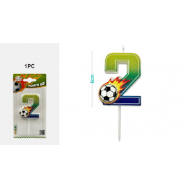 CANDELINA COMPLEANNO NUMERO 2 \\"TEMA CALCIO\\"