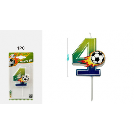 CANDELINA COMPLEANNO NUMERO 4 \\"TEMA CALCIO\\"