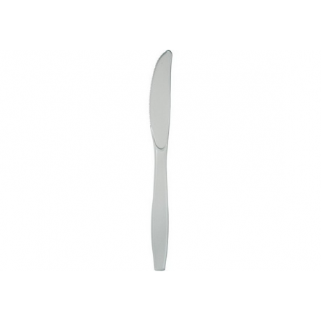 COLTELLI IN PLASTICA ARGENTO 24 PZ. (riutilizzabili)