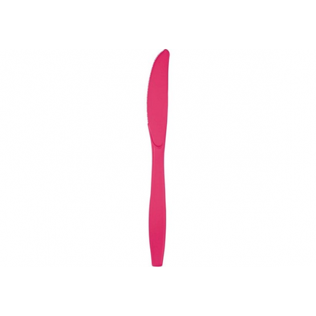 COLTELLI IN PLASTICA FUCSIA 24 PZ. (riutilizzabili)