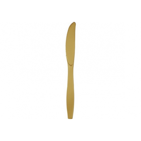 COLTELLI IN PLASTICA ORO 24 PZ. (riutilizzabili)