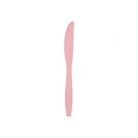 COLTELLI IN PLASTICA ROSA PASTELLO 24 PZ. (riutilizzabili)