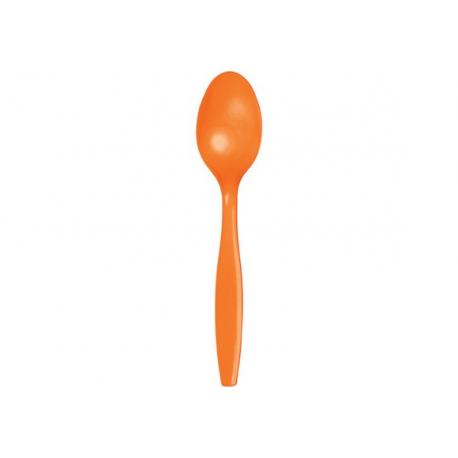 CUCCHIAI IN PLASTICA ARANCIO 24 PZ. (riutilizzabili)