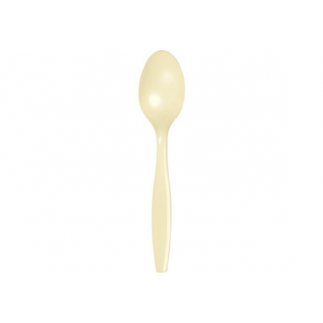 CUCCHIAI IN PLASTICA AVORIO 24 PZ. (riutilizzabili)