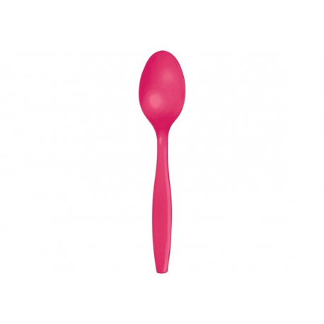 CUCCHIAI IN PLASTICA FUCSIA 24 PZ. (riutilizzabili)
