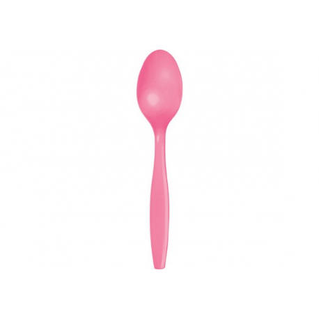 CUCCHIAI IN PLASTICA ROSA ACCESO 24 PZ. (riutilizzabili)