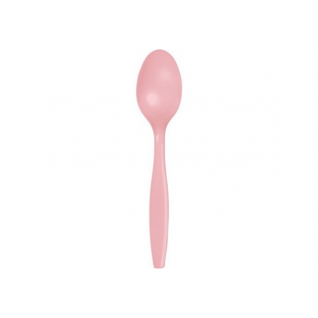 CUCCHIAI IN PLASTICA ROSA PASTELLO 24 PZ. (riutilizzabili)