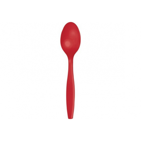 CUCCHIAI IN PLASTICA ROSSI 24 PZ. (riutilizzabili)