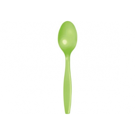 CUCCHIAI IN PLASTICA VERDE MELA 24 PZ. (riutilizzabili)