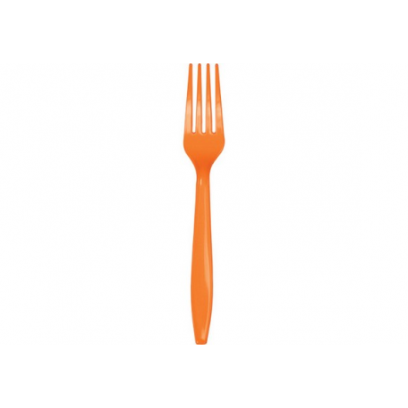 FORCHETTE IN PLASTICA ARANCIO 24 PZ. (riutilizzabili)