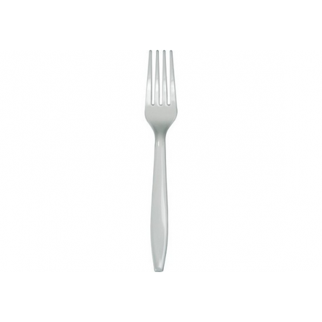FORCHETTE IN PLASTICA ARGENTO 24 PZ. (riutilizzabili)