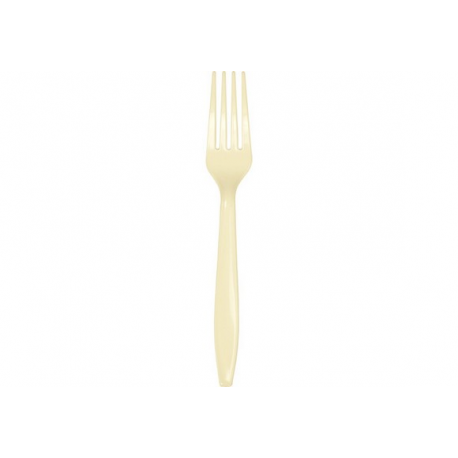FORCHETTE IN PLASTICA AVORIO 24 PZ. (riutilizzabili)