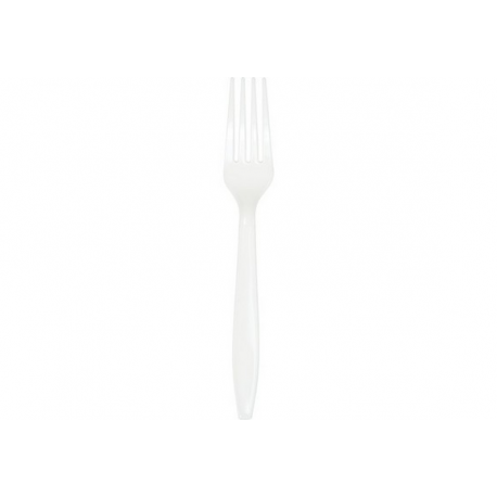FORCHETTE IN PLASTICA BIANCHE 24 PZ. (riutilizzabili)