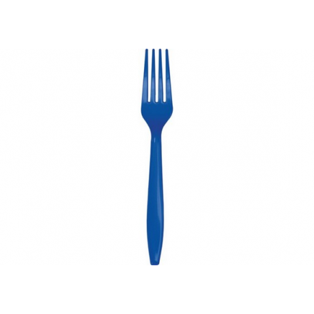 FORCHETTE IN PLASTICA BLU COBALTO 24 PZ. (riutilizzabili)