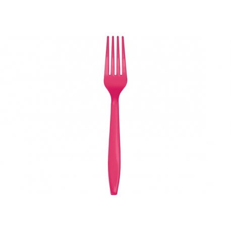 FORCHETTE IN PLASTICA FUCSIA 24 PZ. (riutilizzabili)