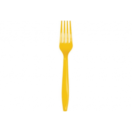 FORCHETTE IN PLASTICA GIALLE 24 PZ. (riutilizzabili)