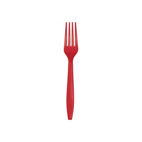 FORCHETTE IN PLASTICA ROSSE 24 PZ. (riutilizzabili)