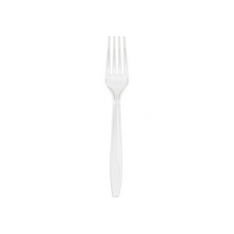 FORCHETTE IN PLASTICA TRASPARENTI 24 PZ. (riutilizzabili)