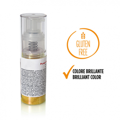 Pump spray alimentare GLITTERATO ORO SPARKLE - polvere alimentare 10g (Pump-Powder)