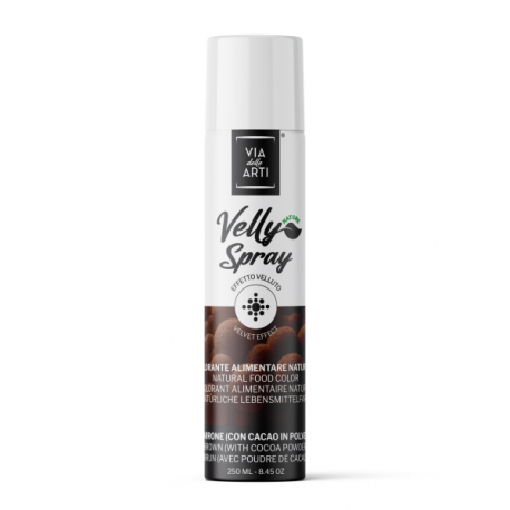 Velly Spray alimentare - MARRONE 250ml CACAO 30% (Spray effetto velluto)