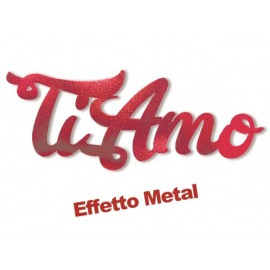 SCRITTA TI AMO METAL IN GOMMA \\"CREPLA\\" ADESIVO