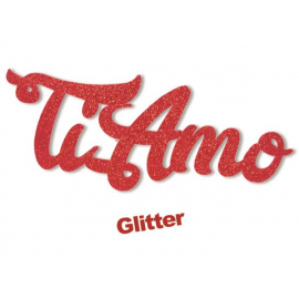 SCRITTA TI AMO GLITTER IN GOMMA \\"CREPLA\\" ADESIVO
