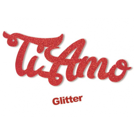 SCRITTA TI AMO GLITTER IN GOMMA \\"CREPLA\\" ADESIVO
