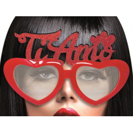 OCCHIALI CUORE CON SCRITTA TI AMO GLITTERATA