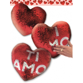 CUSCINO CUORE PAILLETTES cm 17