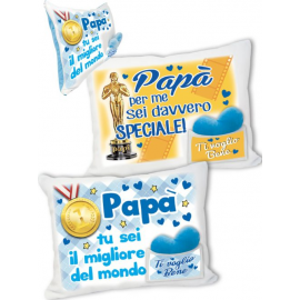 CUSCINO PAPA' CON TASCA E CUORE PELUCHE cm 43x32