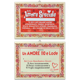 DIPLOMA AMORE CON GANCETTO cm 30x23