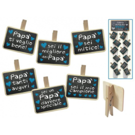 LAVAGNETTA MESSAGGIO PAPA' cm 7x5 CON CLIP