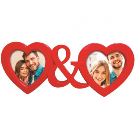 PORTAFOTO DOPPIO - CUORE & CUORE