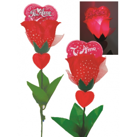 ROSA LED IN TESSUTO CON CUORE GONFIABILE