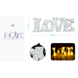 SCRITTA LOVE BIANCA CON 11 LAMPADINE 29,5x10cm
