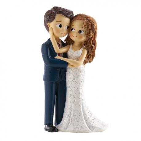 CAKE TOPPER COPPIA DI SPOSI \\"CAREZZA\\" 16cm