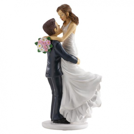 CAKE TOPPER SPOSI SIMPATICI \\"IN BRACCIO\\" 18cm