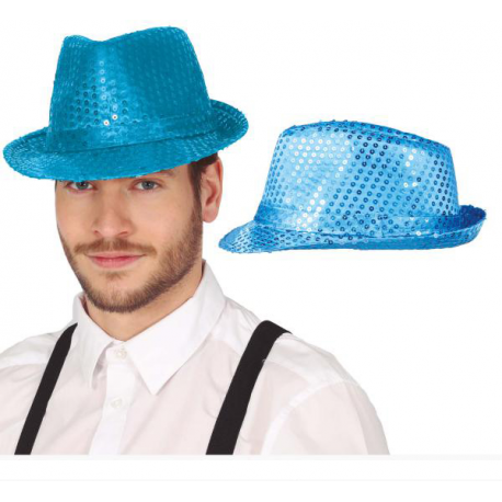 CAPPELLO PAILLETTES AZZURRO