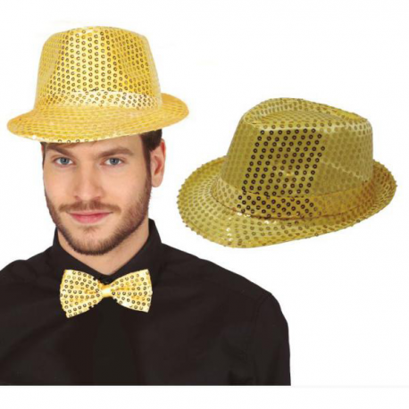 CAPPELLO PAILLETTES ORO