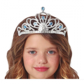 TIARA ARGENTO CON PIETRE BLU BAMBINA