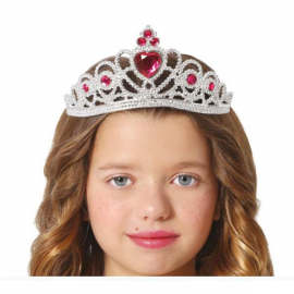 TIARA ARGENTO CON PIETRE ROSSE BAMBINA
