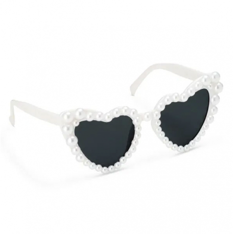 OCCHIALI CUORI BIANCHI CON PERLE