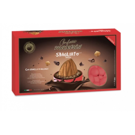 CONFETTI \\"SBAGLIATO\\" ROSSI AL CIOCCOLATO CON GRANELLA DI NOCCIOLA KG.1 - Maxtris