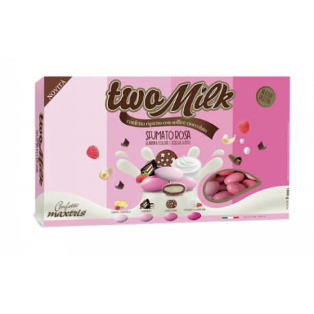 CONFETTI TWO MILK SFUMATO ROSA CIOCCOLATO AL LATTE KG.1 - Maxtris
